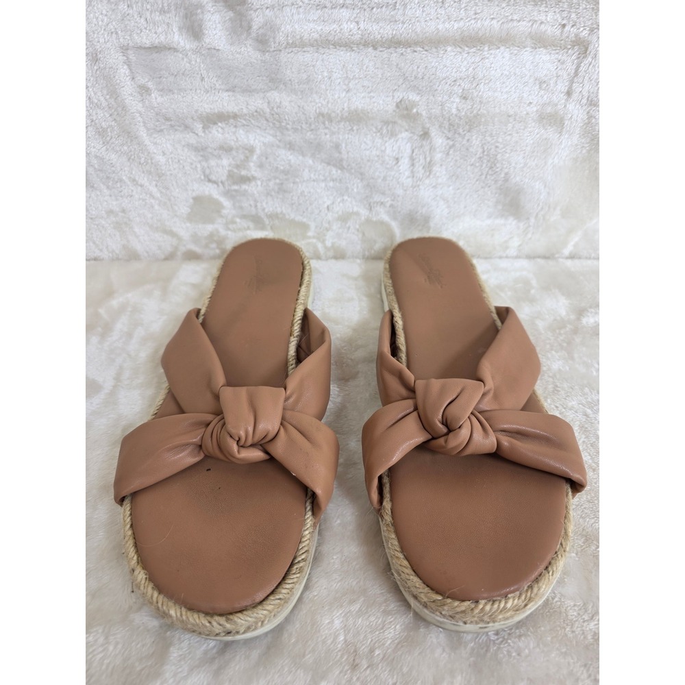 Universal Thread Womens Tan Knotted Espadrille Slide Sandals Size 8.5 096070478